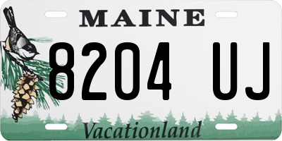 ME license plate 8204UJ