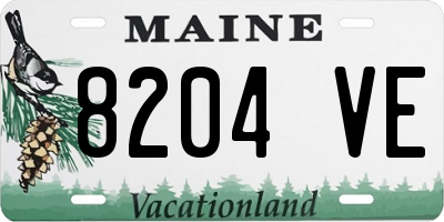 ME license plate 8204VE