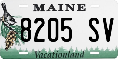 ME license plate 8205SV