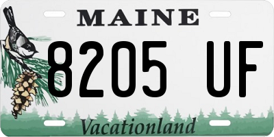 ME license plate 8205UF