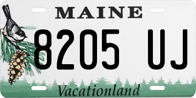 ME license plate 8205UJ