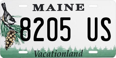 ME license plate 8205US