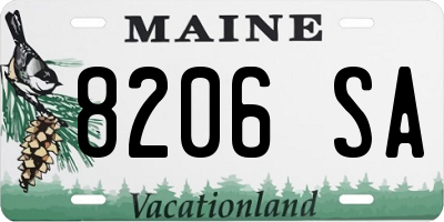 ME license plate 8206SA