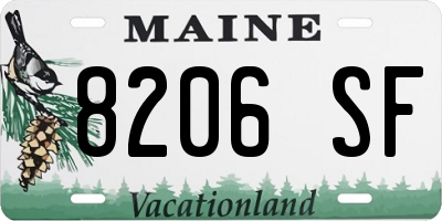 ME license plate 8206SF