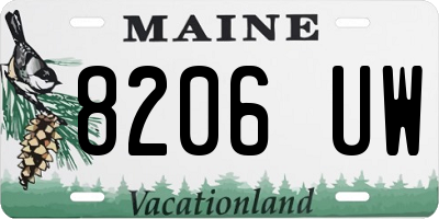 ME license plate 8206UW