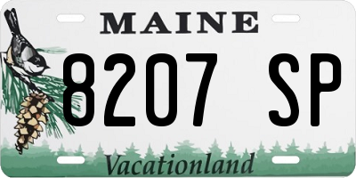 ME license plate 8207SP
