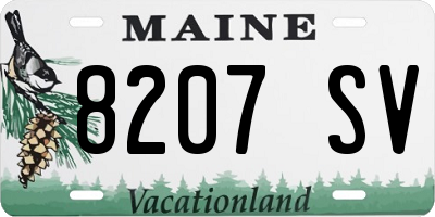 ME license plate 8207SV