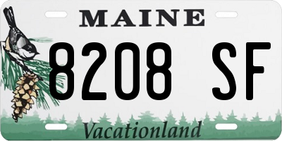 ME license plate 8208SF