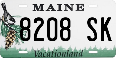 ME license plate 8208SK