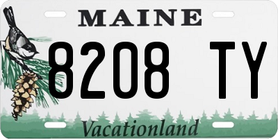 ME license plate 8208TY