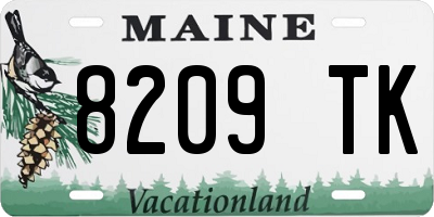 ME license plate 8209TK