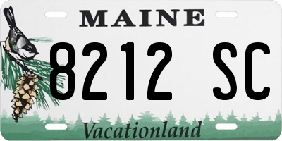 ME license plate 8212SC