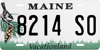 ME license plate 8214SO