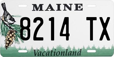 ME license plate 8214TX