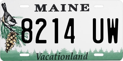 ME license plate 8214UW