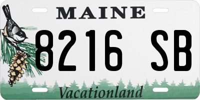 ME license plate 8216SB