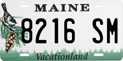 ME license plate 8216SM
