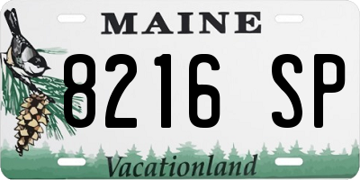 ME license plate 8216SP