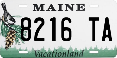 ME license plate 8216TA