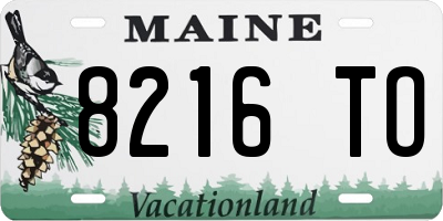 ME license plate 8216TO