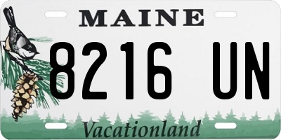 ME license plate 8216UN