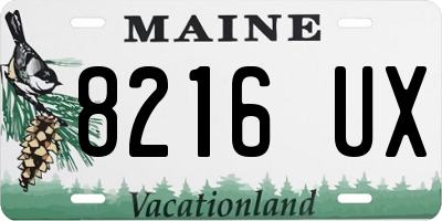 ME license plate 8216UX