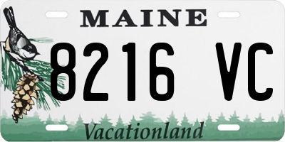 ME license plate 8216VC
