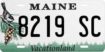ME license plate 8219SC