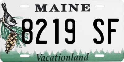 ME license plate 8219SF