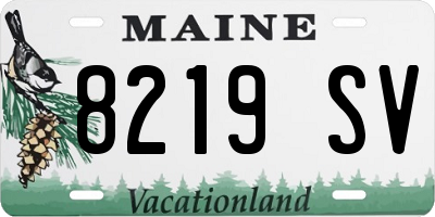 ME license plate 8219SV