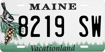 ME license plate 8219SW