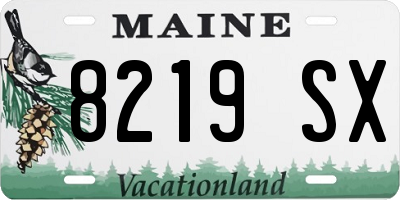 ME license plate 8219SX