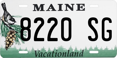 ME license plate 8220SG