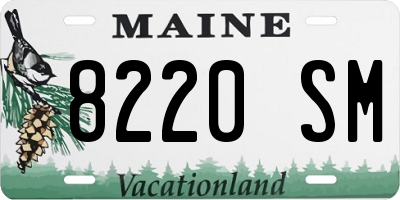ME license plate 8220SM