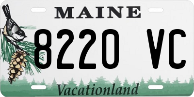 ME license plate 8220VC