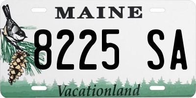 ME license plate 8225SA