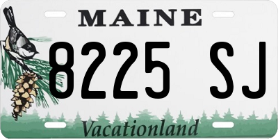 ME license plate 8225SJ