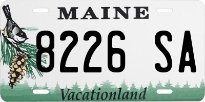 ME license plate 8226SA