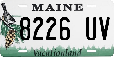 ME license plate 8226UV