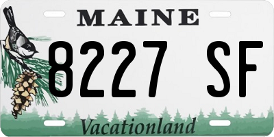 ME license plate 8227SF