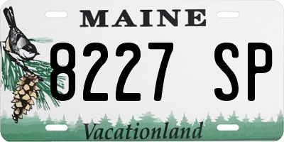 ME license plate 8227SP
