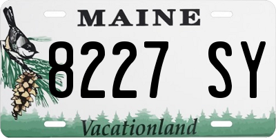 ME license plate 8227SY