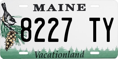 ME license plate 8227TY