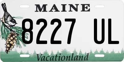 ME license plate 8227UL