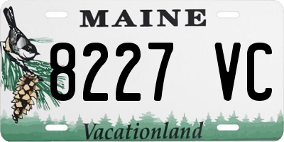 ME license plate 8227VC
