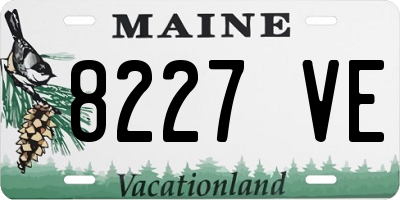 ME license plate 8227VE