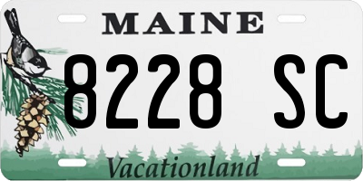 ME license plate 8228SC