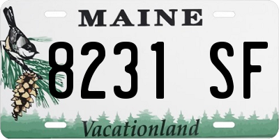 ME license plate 8231SF