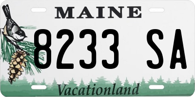 ME license plate 8233SA