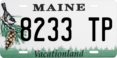 ME license plate 8233TP